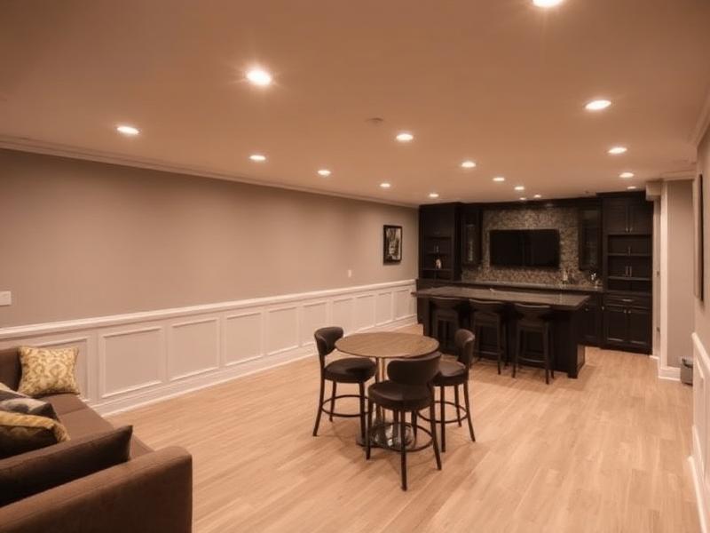 Finished basement with home bar