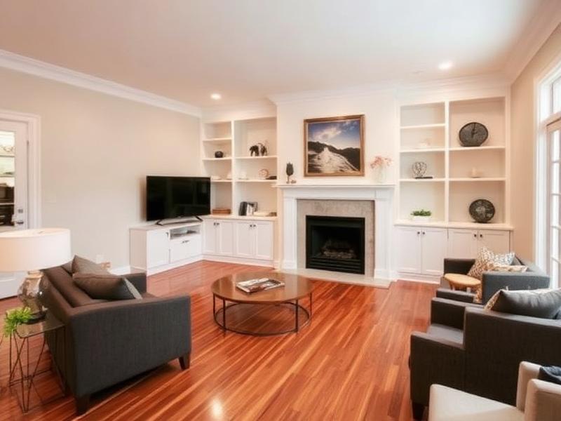 Living room renovation with built-ins